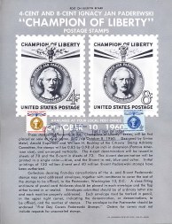 Paderewski Champion of Liberty Stamp Poster